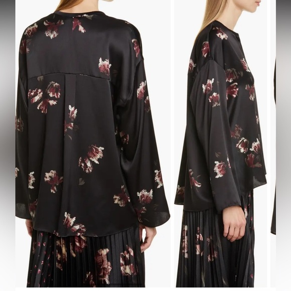 Vince | Tulip Print | Button Up Down | Long Sleeve | Silk | S | B5 - Picture 9 of 13